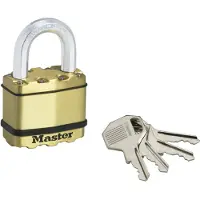 Masterlock 50mm laminated steel padlock - zinc outer treatment with brass finish - M5BEURD