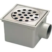HorecaTraders Emmer Vloer Put | ABS | 45 l/min | Vierkant | 49 afvoergaten