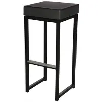 HorecaTraders Barkruk Kubo Bar | Staal/Kunstleder | Zwart | 2 stuks