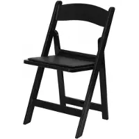 HorecaTraders Klapstoel Wimbledon | Kunststof | Zwart | 4 stuks