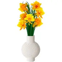Boltze Bloemenvaas Venice - wit - keramiek - D20 x H28 cm - Stelen en boeketten - Grieks/romeins thema