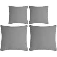 Stof Textile sierkussen Nelson - set 4x - grijs - 2 formaten - bank kussens - polyester