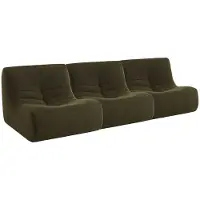 Sweeek Fauteuils boucléstof Sokol 1 zitplaats (set van 3) Donker kaki