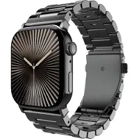 Cazy horlogebandje geschikt voor Apple Watch Bandje (PrimeSteel) - Smartwatchbandjes (+Horloge inkortset) - Universeel bandje geschikt voor Apple 38/40/41/42 mm - Zwart