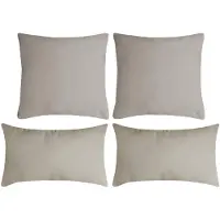 Stof Textile sierkussen Nelson - set 4x - beige - 2 formaten - bank kussens - polyester