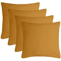 Stof Textile sierkussen Nelson - 4x - okergeel - 60 x 60 cm - bank kussens - zitkussens - binnen/buiten - polyester
