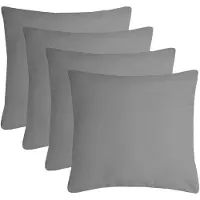 Stof Textile sierkussen Nelson - 4x - grijs - 40 x 40 cm - bank kussens - zitkussens - binnen/buiten - polyester