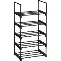 Mazazu - Schoenenrek - Opslagkast - Metaal - Zwart - 45x30x89.5