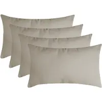 Stof Textile sierkussen Nelson - 4x - beige - 30 x 50 cm - bank kussens - zitkussens - binnen/buiten - polyester