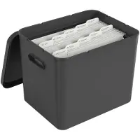 Rotho My Paper archiefdoos A4, documentenorganizer met inhangers, 40x29,2x29,8 CM, zwart