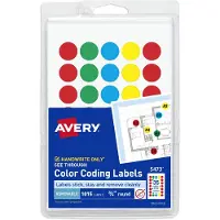 Avery See-Through Removable Color Dots 0.75-Inch Diameter Assorted Colors 1015 per Pack (05473)
