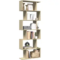 vidaXL Kamerscherm / boekenkast 6-laags 70x24x193 cm hout sonoma eiken