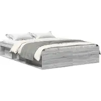 vidaXL Bedframe grijs sonoma eikenkleurig 135x190 cm Double