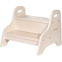KINDSGUT houten opstapkrukje met 2 treden – voor kinderen – zand – stabiel ontwerp / stabiel design
