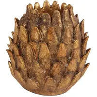 Dutch Style - candleholder artichoke | gold | polyresin | 9x8x8 cm - goud - 9x8x8