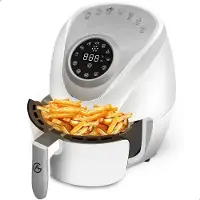 AG AG5200 Airfryer - Wit - Compact - tot 4 Personen - 4 Liter - Anti-aanbak - Uitneembare Bak - Vaatwasserbestendig - Met Receptenboek - Stil- Snelkooktechnologie -