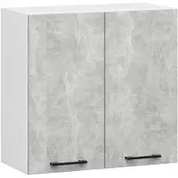 Akord Keukenkast modulaire OLIWIA W60 H580 met 2 Deuren / Hangkast / Bovenkast / Furniture Factory / Wit – Beton Grijs / 60 x 58 x 30 cm