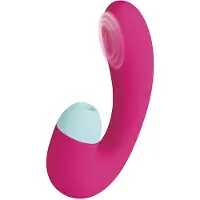 S Pleasures Premium Line – Blizzard Suction Dual Massager – Cerise