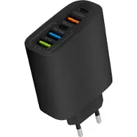 Nuvance USB C Adapter - 5 Poorten - USB Stekker - USB Oplader - Geschikt voor iedere USB Kabel - Zwart
