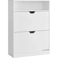 Mazazu - Schoenenkast - 2 Klapdeuren - Halmeubel - Wit - 80x24x102