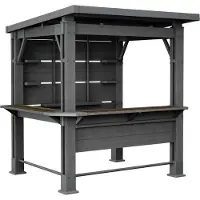 Keter Bar Gazebo - Buitenbar met overkapping - 200x230x238cm - Antraciet/Walnut