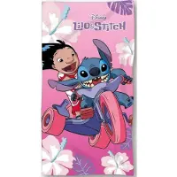Lilo & Stitch Disney - - Strandlaken - Handdoek - 70x140Cm - Sneldrogend Microvezel - Roze