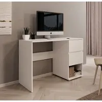 Meubella - Bureau Brussel - Wit - 115 cm