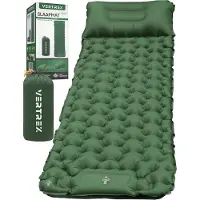 VERTREX Inflate-X1 Slaapmat met Ingebouwde Pomp - Luchtbed - 1 Persoons - Mosgroen