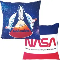 Nasa kussen 40 x 40 cm microfiber blauw/rood/wit