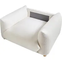Beliani LUVOS - Fauteuil - Gebroken wit - Bouclé