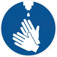 Herma Informatie-etiket: Gebodsteken handen desinfecteren Ø 10, zelfklevend, verwijderbaar. Bevat 20 etiketten - 2 stuks