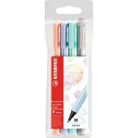 Stabilo pointMax - Hardtip Fineliner 0,8 mm - Etui Met 4 Pasteltinten