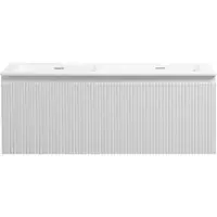 Guido Gusto Badkamermeubel Yuki 120cm mat wit inclusief dubbele wastafel zonder kraangaten mat wit