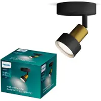 Philips Conduit plafondspot | 1x GU10 | Zwart/Goud