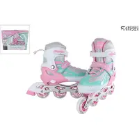 Street Rider Inline Skeelers Roze/Groen Verstelbaar, Maat 33-36