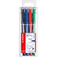 Stabilo Extra-fijne puntstiften - - Set van 4 - Assorti kleuren - Niet navulbaar - Niet uitwisbaar
