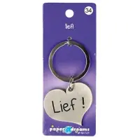 Paper Dreams Hart Sleutelhanger - Lief Zilver zilver Metaal Sleutelhanger
