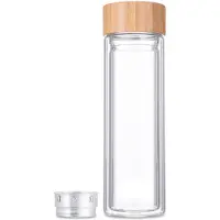 Svenska Living Dubbelwandige glazen fles met rvs zeef rvs Glas Thermofles