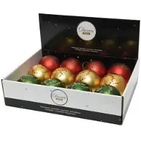 Décoris Kerstballen Mix 12st Goud/rood/groen Verschillende verschillende Kunststof