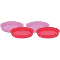 Alpina - Silikonen Bakvorm Set - 12 cm - Rood en Roze - Vaatwasserbestendig