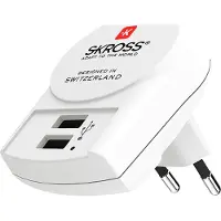 Skross reisadapter Europa-USB ongeaard - 12 W - 2 USB-poorten