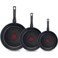 Tefal XL Force Pannenset - Koekenpannen - Ø24/28/32cm - Niet Geschikt voor Inductie - Aluminium - Zwart