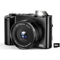 INF 4K digitale camera met camera aan de voor- en achterzijde, 32GB geheugenkaart (DC218)