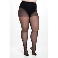 Giulia - Positive Style (grote maat) 20den sheer Panty met ondersteuning (multipack) - Zwart - 2XL