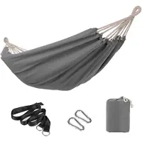 Songmics Hangmat - Kan tot 300 kg Dragen – Extra Sterke Outdoor Hangmat - Grijs