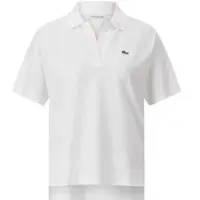 Lacoste Oversize Fit Dames Poloshirt ecru, Effen