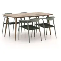 Manifesto furniture + 10% kassakorting | Manifesto Cavone/ROUGH-K 160cm dining tuinset 5-delig stapelbaar
