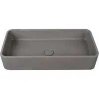 Guido Gusto Waskom Siro 60x28x12cm beton rechthoek grijs inclusief afvoerplug