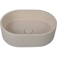 Guido Gusto Waskom Zofi 40x28x12cm beton ovaal beige inclusief afvoerplug