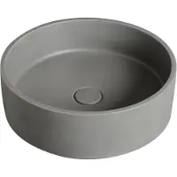 Guido Gusto Waskom Xanto 39x39x12cm beton rond grijs inclusief afvoerplug
